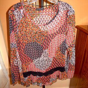 Ladies cha cha vente Blouse - Top - Shirt - Tunic  Size LP  Multi-color